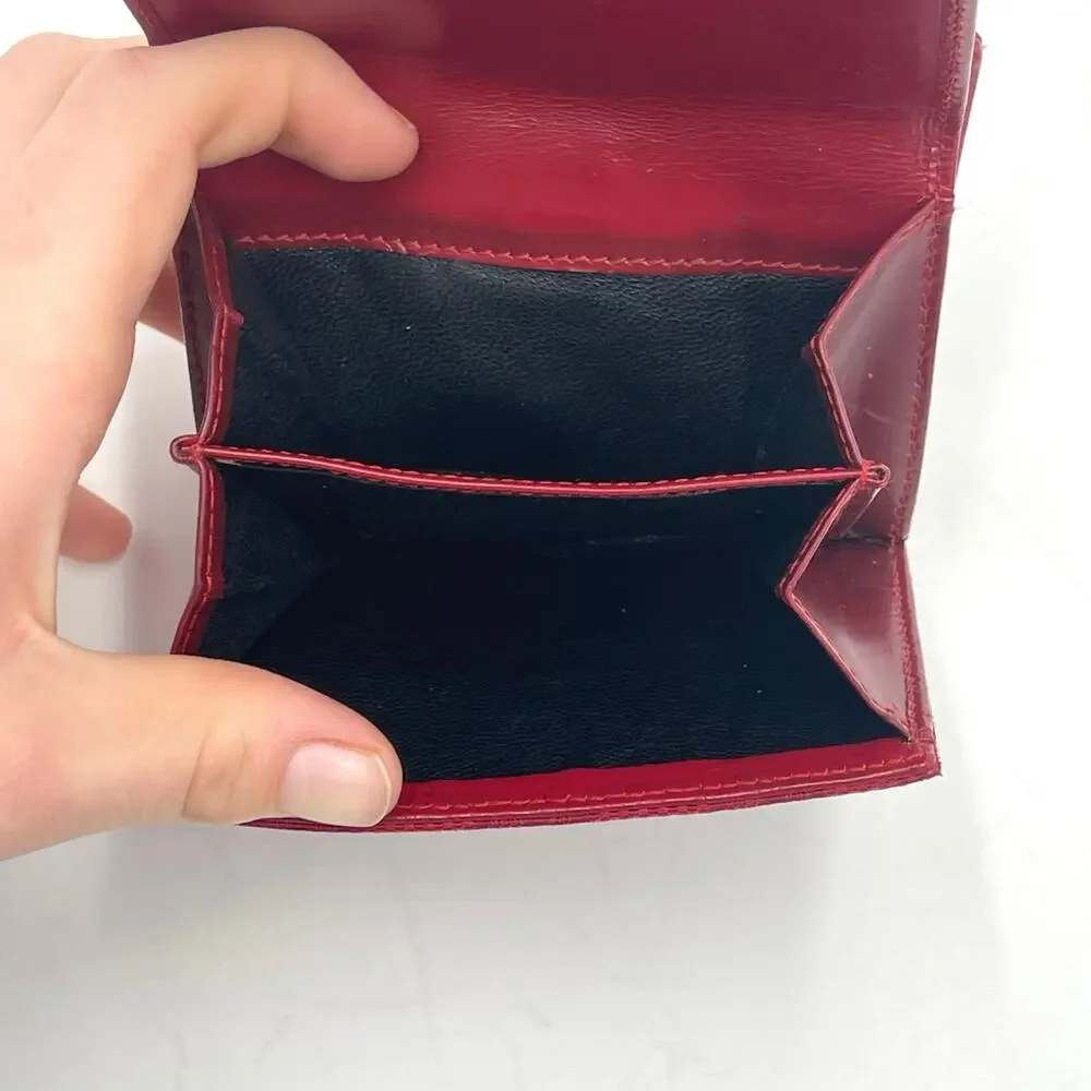 Authentic Gucci Jackie GG Canvas/Leather Compact Wallet Red Silver Closure w/COA - Picture 7 of 15
